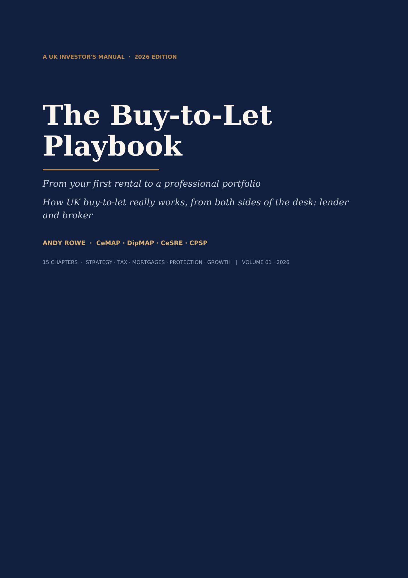 Cover of The Buy-to-Let Playbook by Andy Rowe, 2026 edition